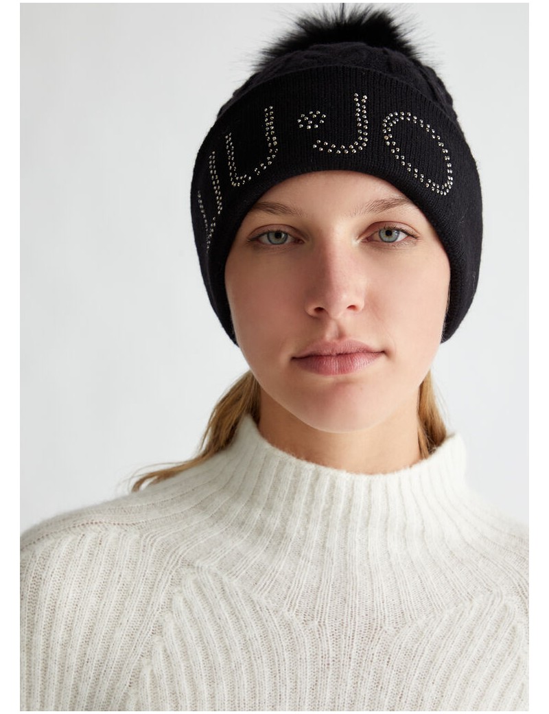 2F4054 BEANIE CON TRECCE E PONPON LIU JO